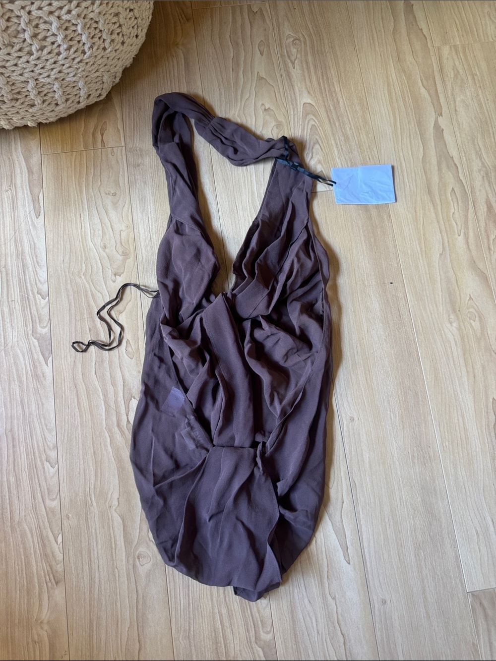 REVOLVE Adela Georgette Silk Top in Brown - Picture 3 of 5